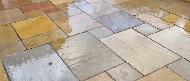 Indian Stone pathway and patio cleaning