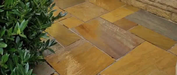 Indian stone paths and patio area cleaning
