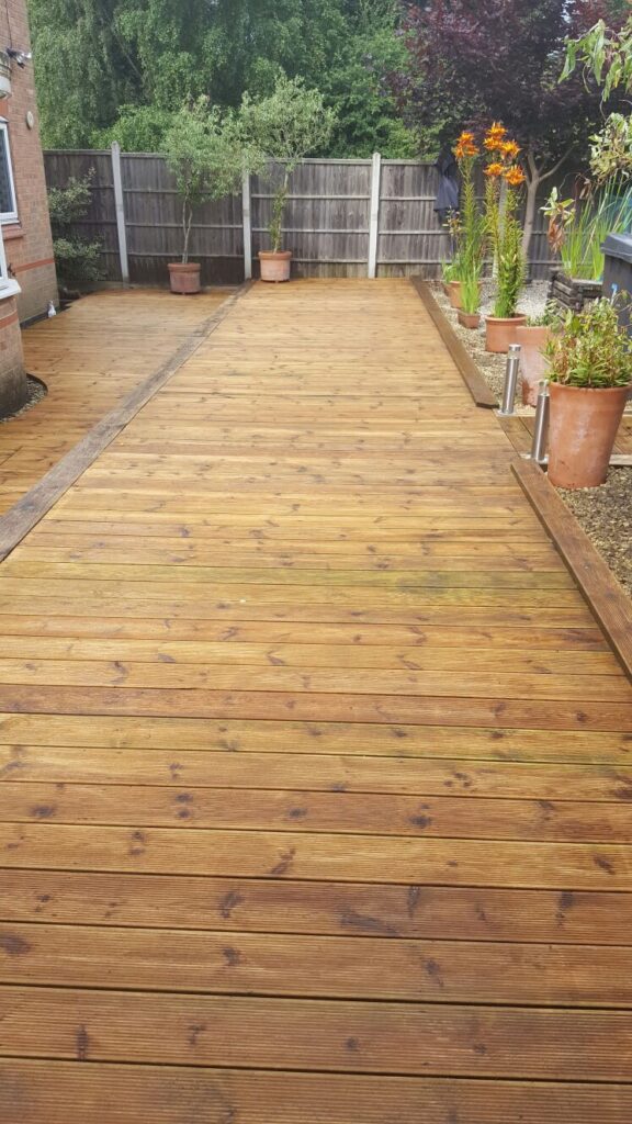 Beautifully cleaned decking in Sheffield by Mossaway