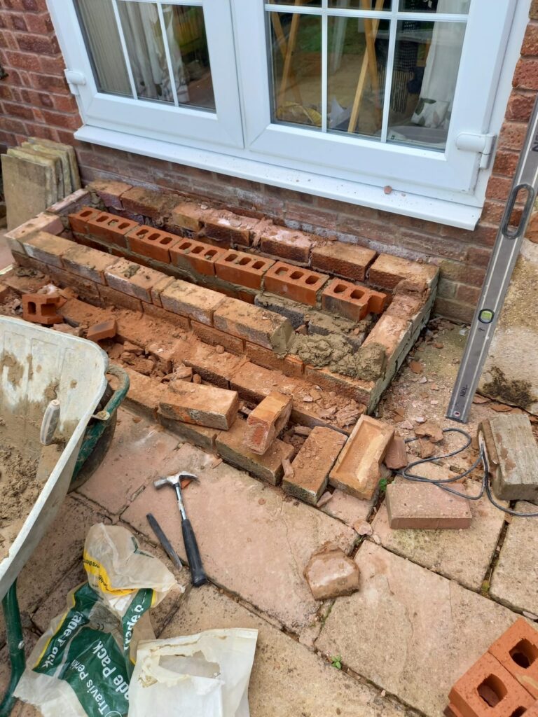 Back door step in need of repair, Sheffield